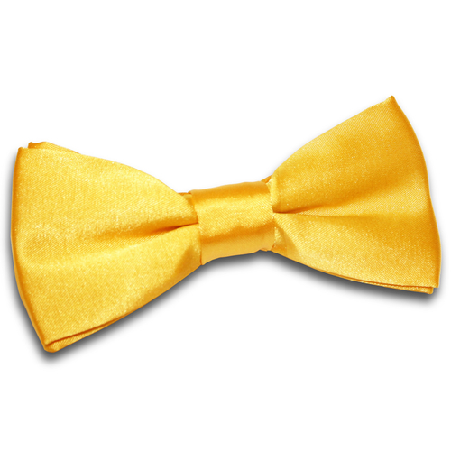 Plain Satin Pre-Tied Bow Tie - Marigold