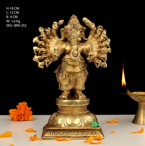 7" BRASS GANESH 16 HAND