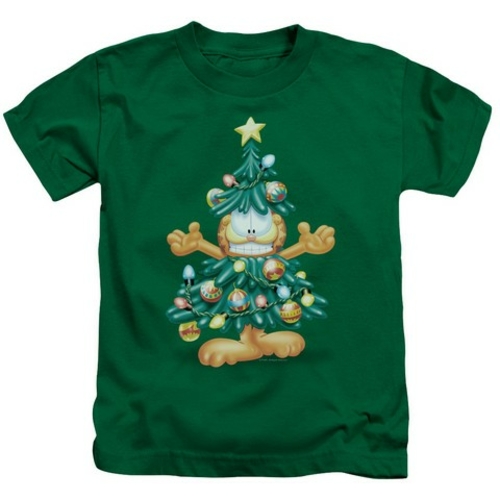 Trevco Garfield-Tree Short Sleeve Juvenile 18-1 Tee- Kelly Green - Med