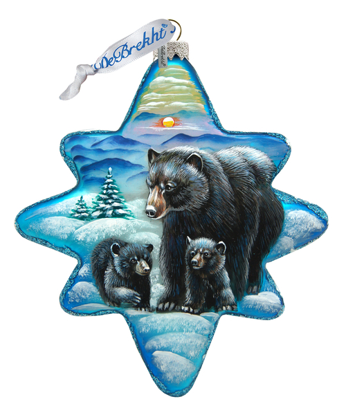 G.DeBrekht 755-090 Black Bears Story North Star Ornaments