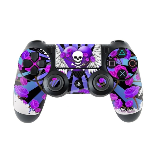 DecalGirl PS4C-SKULLROSE-PRP Sony PS4 Controller Skin - Skull & Roses 