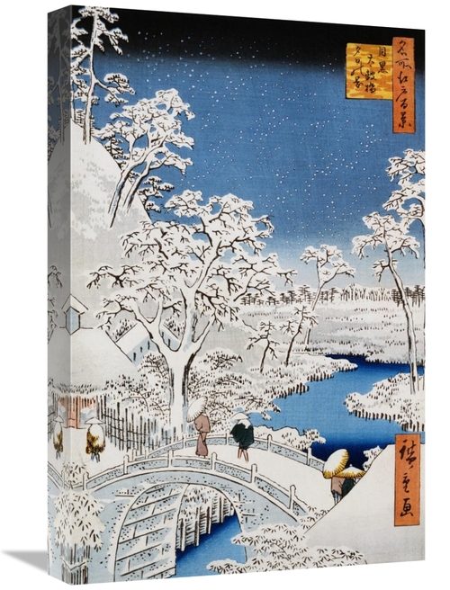 Global Gallery GCS-281587-22-142 22 in. Drum Bridge & Setting-Sun Hill