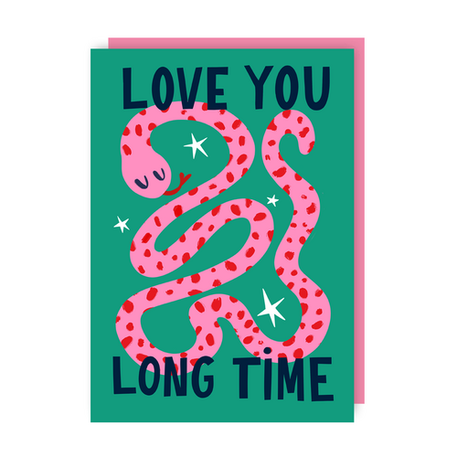 Long Time Snake Love Card (Pack of 6)