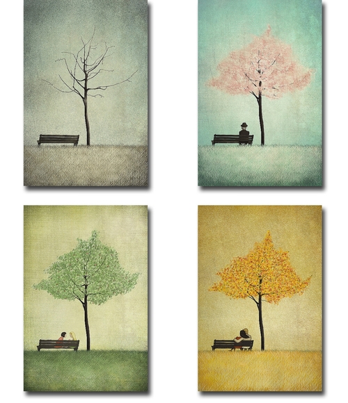 Artistic Home Gallery 1624Z483IG The Cherry Tree - Winter, Spring&