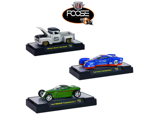 Chip Foose Release 3, 3 Cars Set WITH CASES 1/64 Diecast Model Cars by