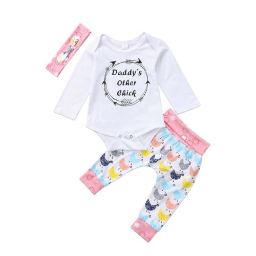 3PCS Cute Newborn  Baby Girls Clothes  Infant