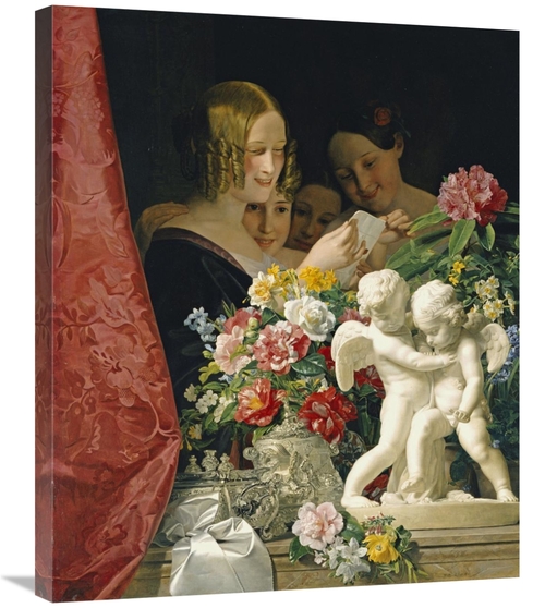 Global Gallery GCS-268651-30-142 30 in. Young Women Reading a Letter A