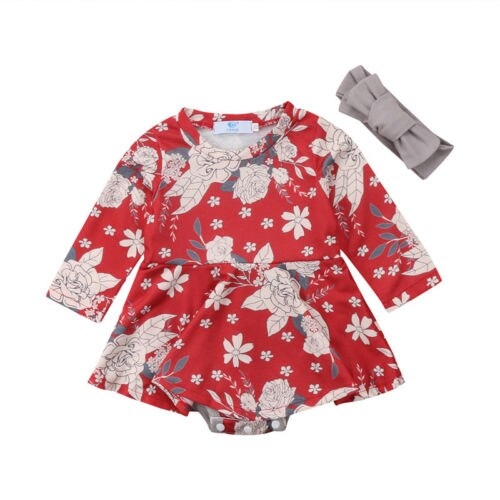 Toddler Kid Baby Girls Floral Dress Bodysuit