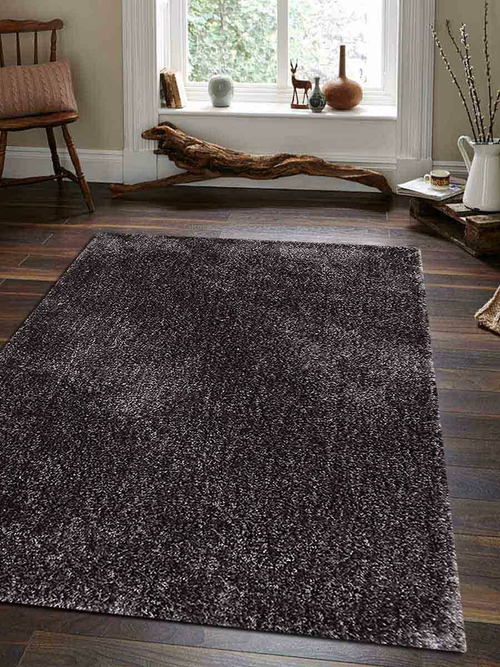 4 x 6 ft. Hand Tufted Shag Polyester Solid Rectangle Area Rug, Lig