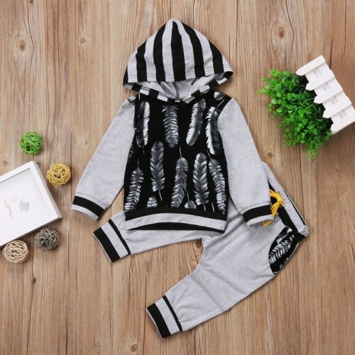 Newborn Infant Kid Baby Boy Clothes Tops Hoodies T