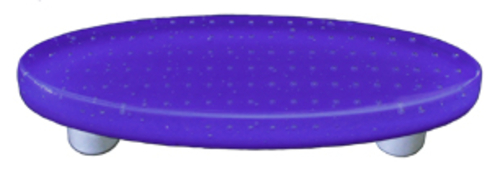 Hot Knobs HK1209-POA Bubbles Deep Cobalt Blue Oval Glass Cabinet Pull