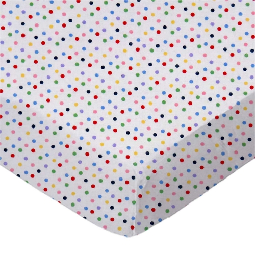 SheetWorld Fitted Crib Sheet - 100% Cotton Woven - Colorful Pindots,