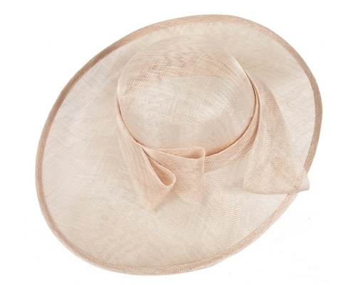 Wide brim nude hat