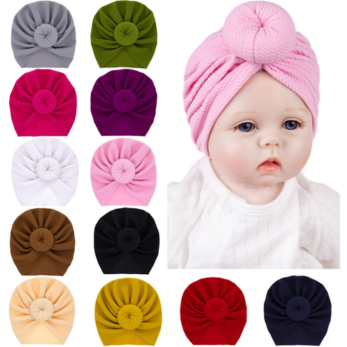 Cute Newborn Baby Boy Girl Solid Knotted Hat