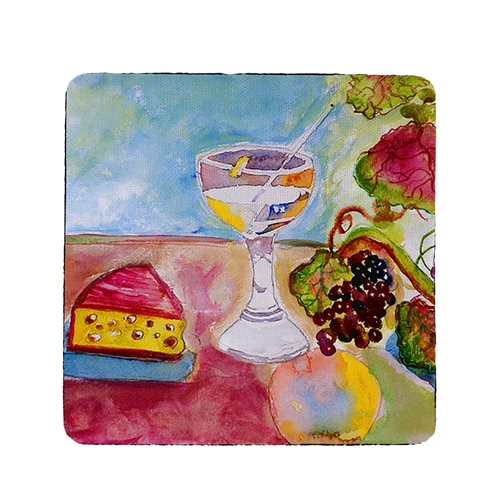 Betsy Drake CT104 Wine & Cheese Coaster - Set of 4