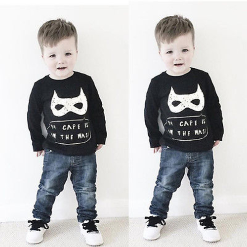 2016 Batman mask cape  Kids Baby Boy Long Sleeve