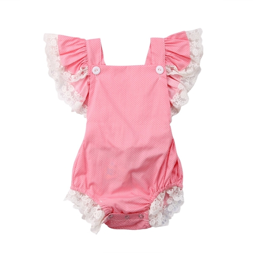 Newborn Kids Baby Girls Lace Floral Romper