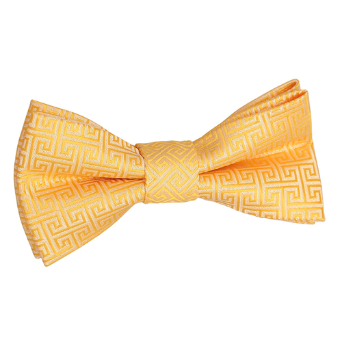 Greek Key Pre-Tied Bow Tie - Boys - Marigold
