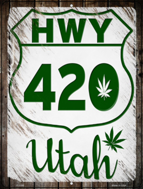 Smart Blonde P-3299 9 x 12 in. HWY 420 Utah Novelty Metal Parking Sign