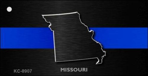 Smart Blonde KC-8907 1.5 x 3 in. Missouri Thin Blue Line Novelty Metal