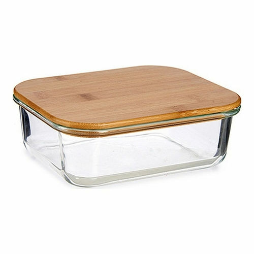 Hermetic Lunch Box Transparent Bamboo (1040 ml)