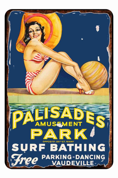 Palisades Park 1940  8 x 12 inch Metal Tin Sign