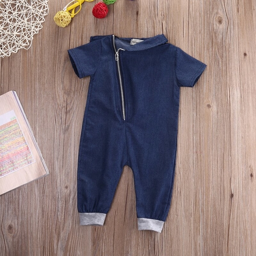 Newborn Denim Short Sleeve Clothes 2017 Infant