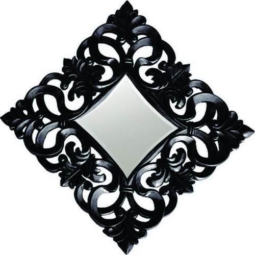 A&A Art Gallery PU065 Black Ornate Antique Mirror