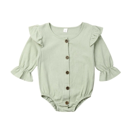 Newborn Kids Baby Girl Solid Bodysuit Cotton