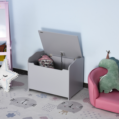 Qaba Kids Wooden Toy Storage Box Organizer Chest with Magnetic Hinge,