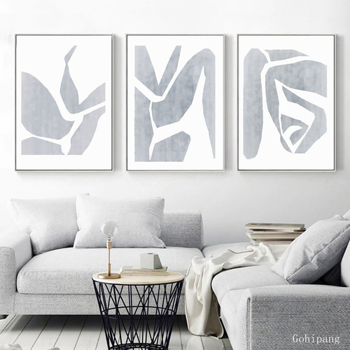 Gray Abstract  Wall Art Sexy Canvas Painting