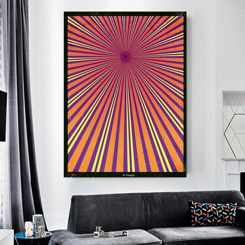 Abstract Pink Line Canvas Painting