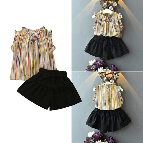 3-8Years Fashion Kids Girls Summer Clothes Outfits