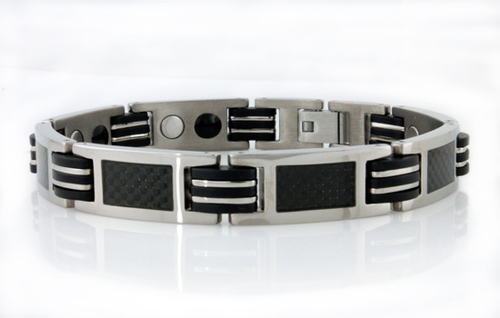 Titanium Mens Bracelet with Magnet and Germanium