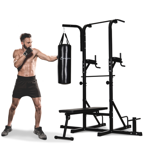 Soozier 86" Multi Function Full Body Power Tower Home Gym with