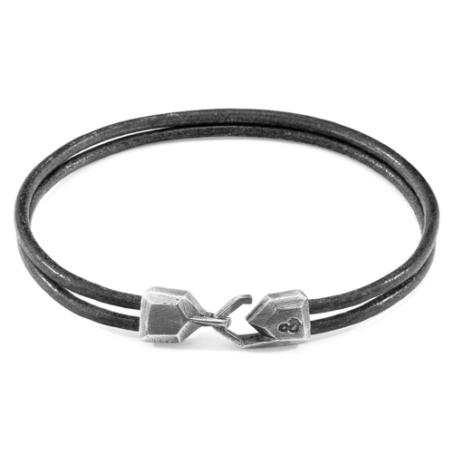 Shadow Grey Cromer Silver & Leather Bracelet