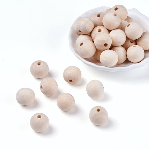 Main Wooden balls beads 20 mm with hole image