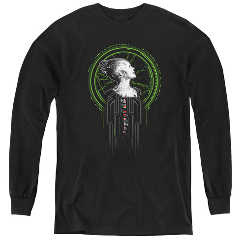 Star Trek & Borg Queen-Youth Long Sleeve Tee, Black - Small