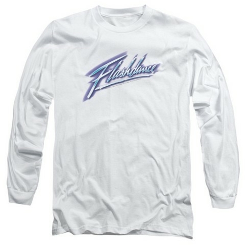 Trevco Flashdance-Logo Long Sleeve Adult 18-1 Tee, White - Medium