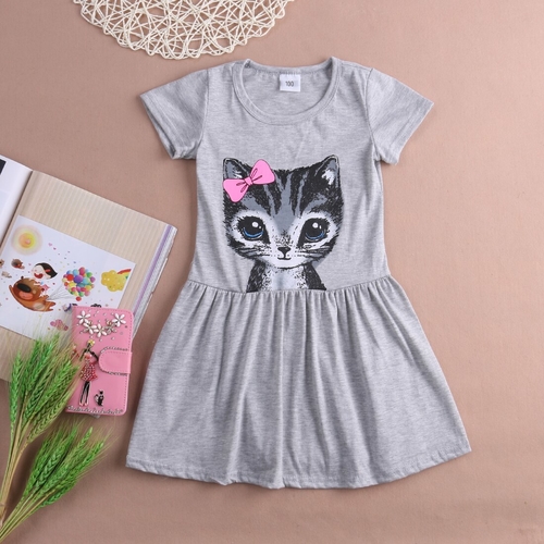 2016 Pink/Grey Baby Kids Girls Cute Cat Kitten