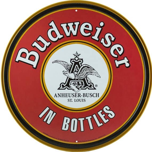 NEW 7 Inch Round Patch authorized Budweiser in a bottle
