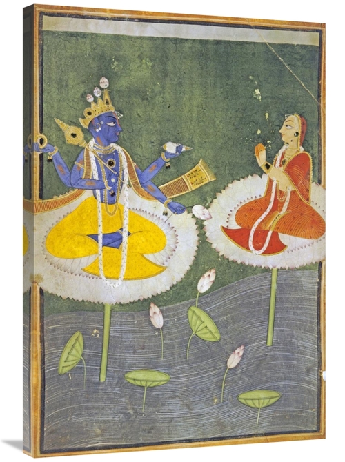 Global Gallery GCS-268280-36-142 36 in. Krishna & Tadha Enthroned Art 