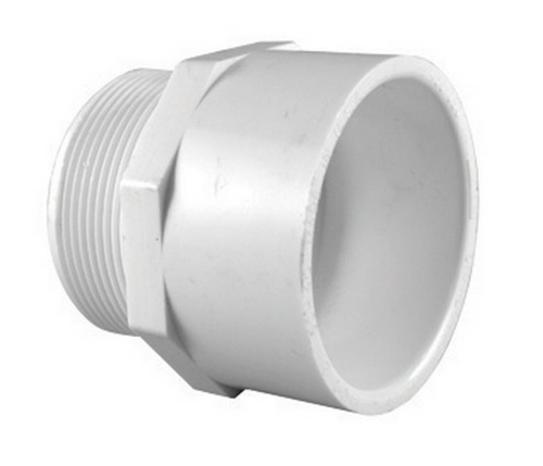 Charlotte PVC 02109 1400 1.5 in. Slip x 1.5 in. MPT PVC Pipe Adapter -