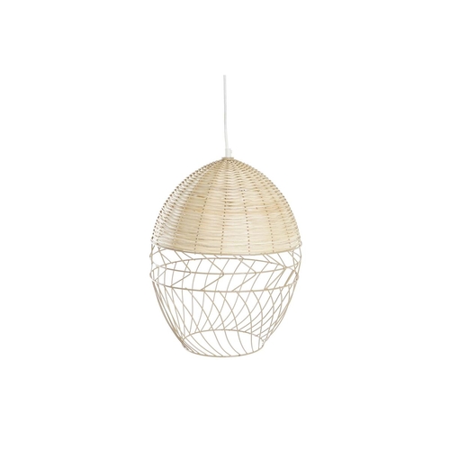 Ceiling Light DKD Home Decor Metal White Light brown Rattan 50 W (30 x