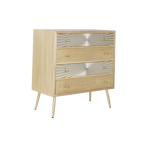 Chest of drawers DKD Home Decor Golden Natural Metal Fir MDF Wood