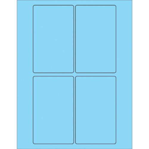 Box Partners LL175BE 3 x 5 in. Fluorescent Pastel Blue Rectangle Laser