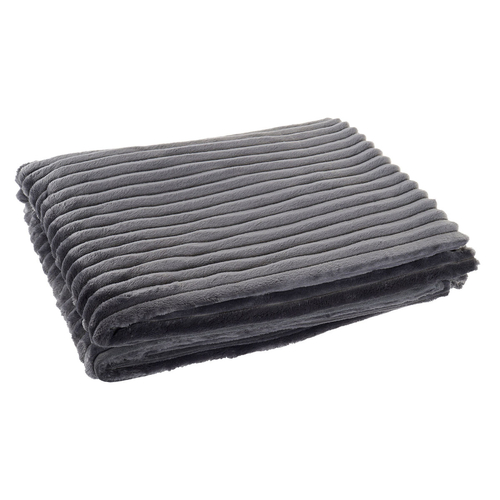 Blanket DKD Home Decor Grey Basic (150 x 200 x 2 cm)