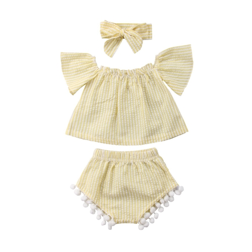 Toddler Baby Kids Girl Crop Top + Shorts