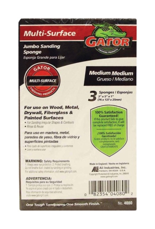 Gator Grit 4175 3 x 5 in. 80 Grit Sand Sponge - 