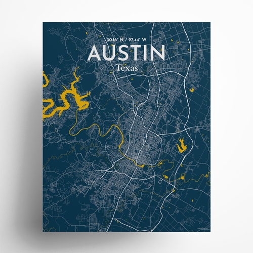 Austin City Map Poster